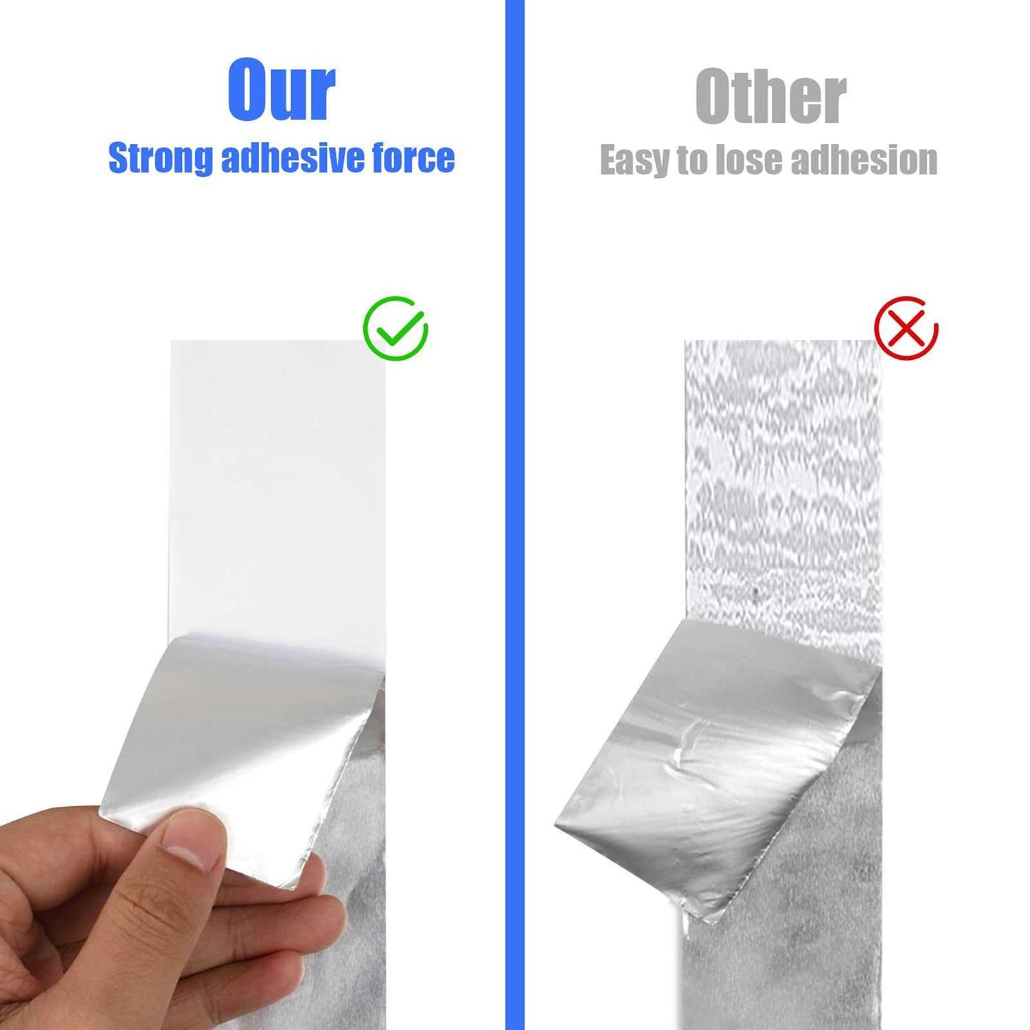 Romeda Aluminum Foil Tape 2 inch x 65 Feet Insulation Adhesive Metal High Temperature Heavy Duty HVAC Tape - Image 3