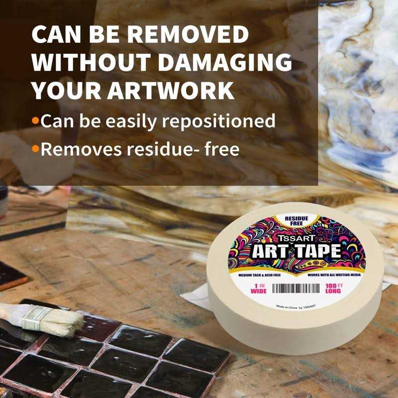 TSSART White Tape Masking Artists Tape for Drafting Art Watercolor Painting Canvas Framing - Image 5