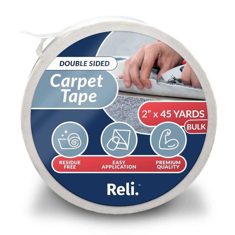 Reli. Carpet Tape 2 x Double Sided Carpet Tape for Hardwood Floors