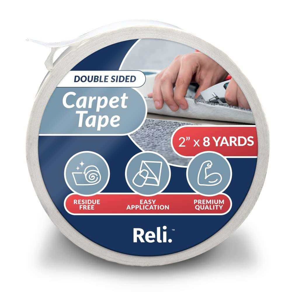Reli. Carpet Tape 2 x Double Sided Carpet Tape for Hardwood Floors