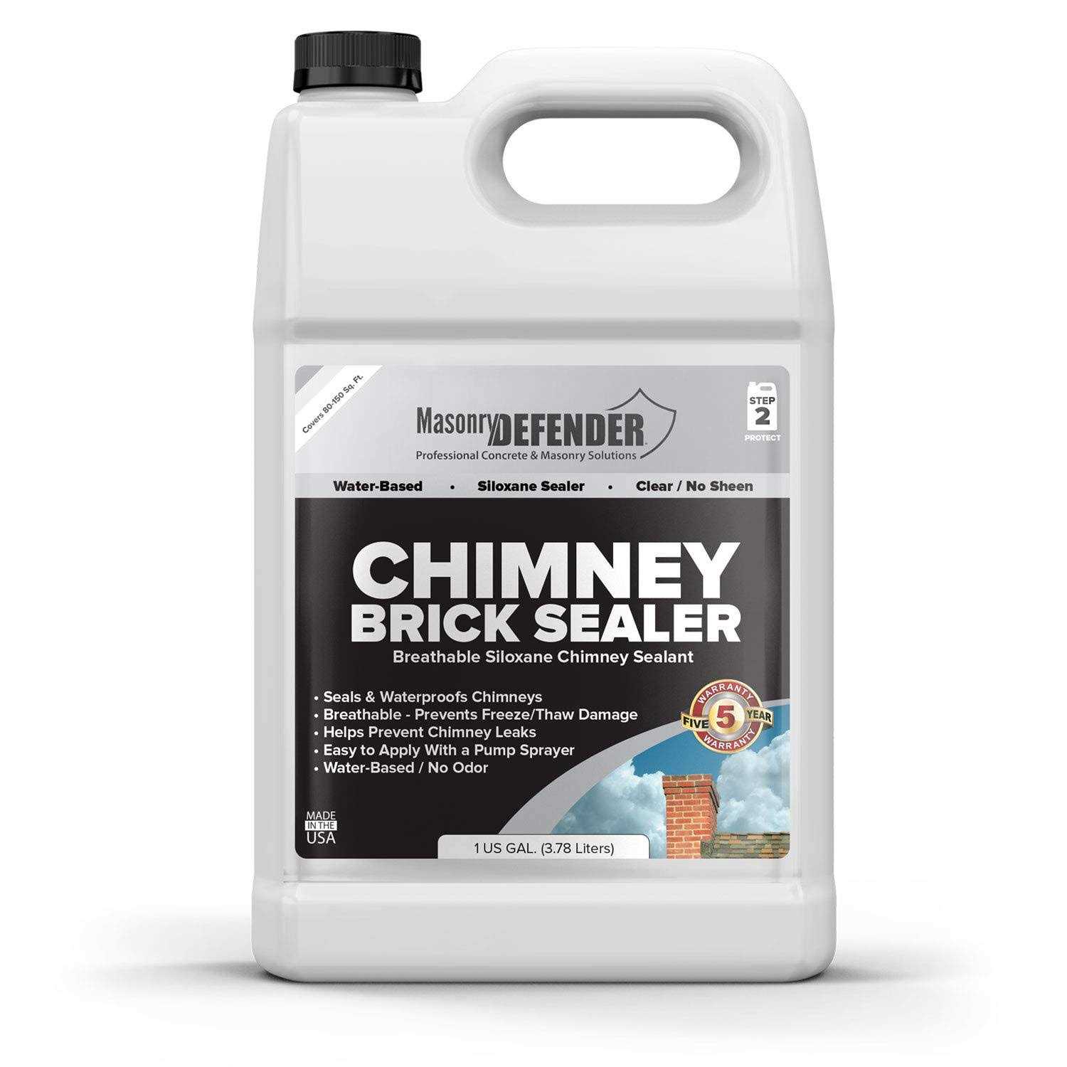 masonrydefender Chimney Brick Sealer Clear Water-Based Siloxane Sealer