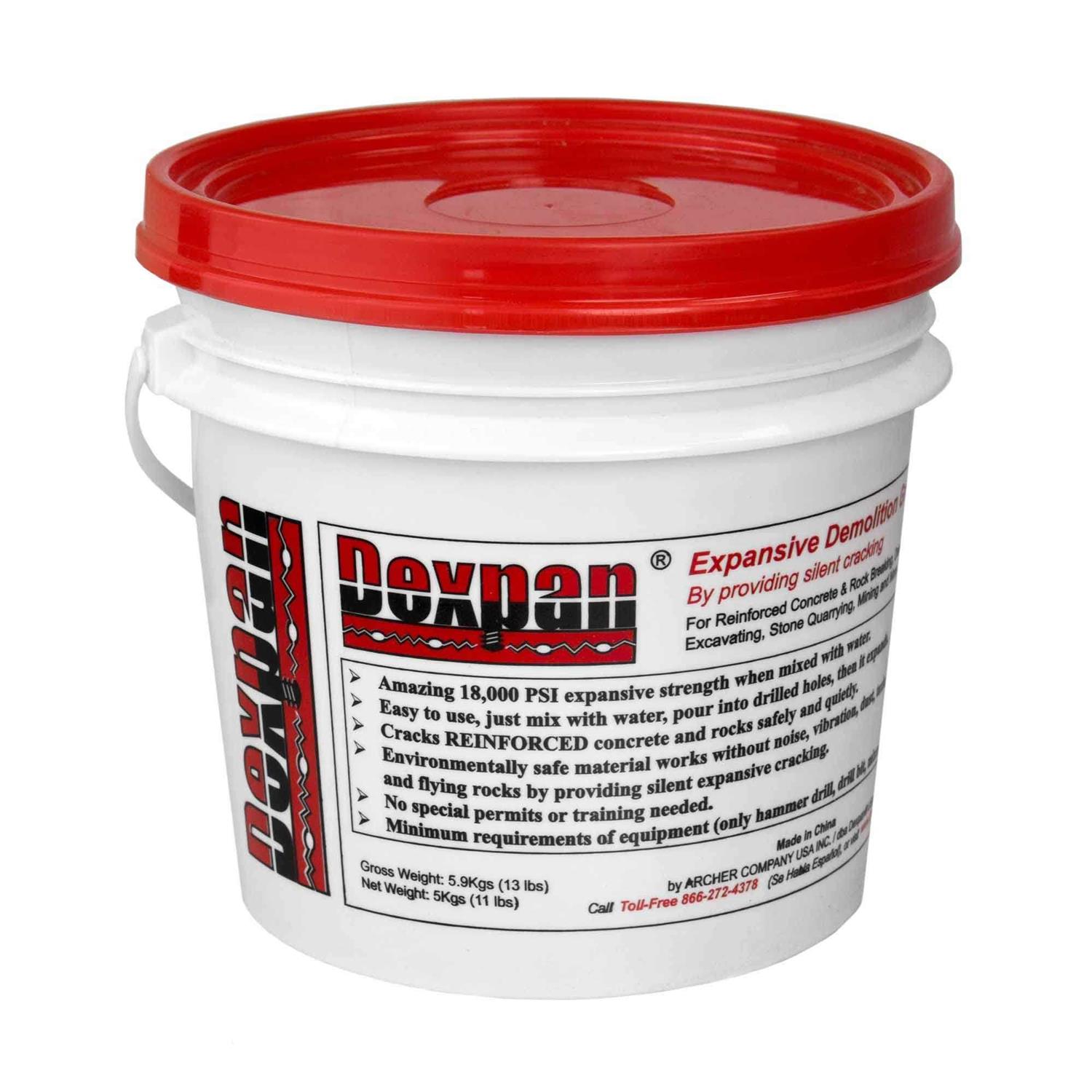 Dexpan Expansive Demolition Grout 11 Lb. Bucket for Rock Breaking