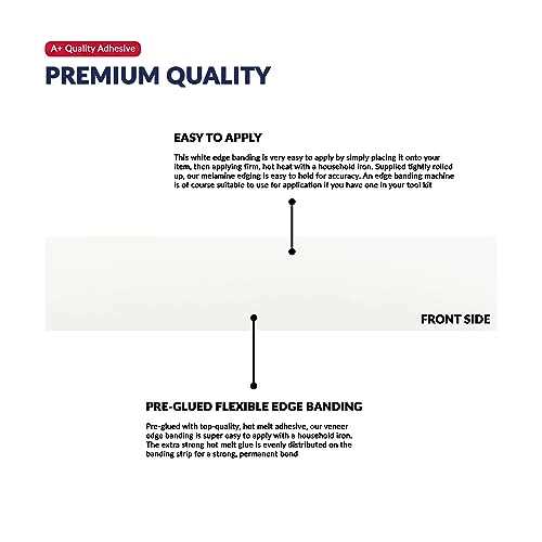 UNMAR White Melamine Edge Banding Easy Application Iron-on Edging for Cabinet Repairs - Image 3