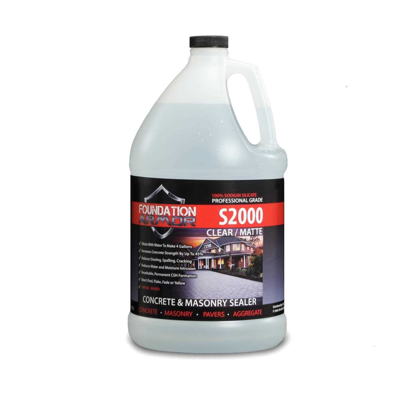 Foundation Armor Concrete Sealer Hardener and Densifier 1 gal. Concentrated Sodium Silicate S2000
