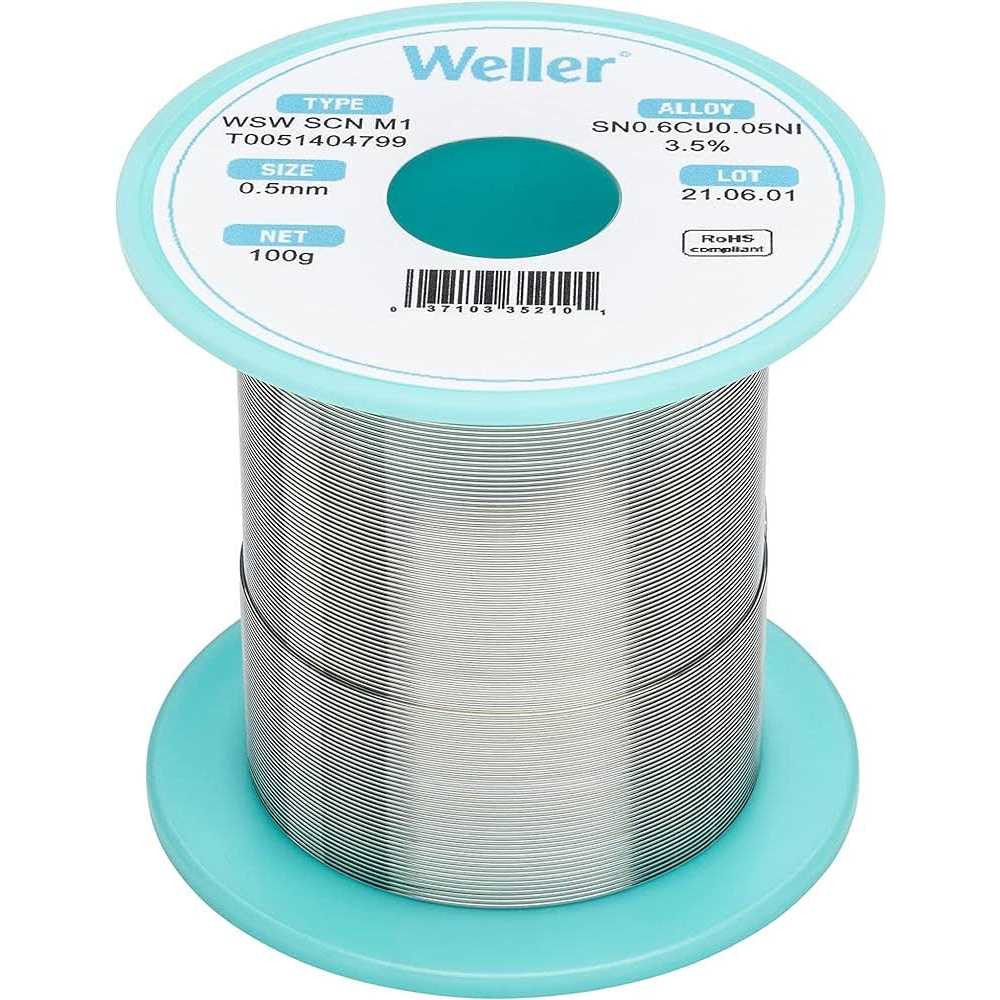 Weller WSW SCN M1 Solder Wire Dia 0.5 mm / 0.020 T0051404799 - Image 4