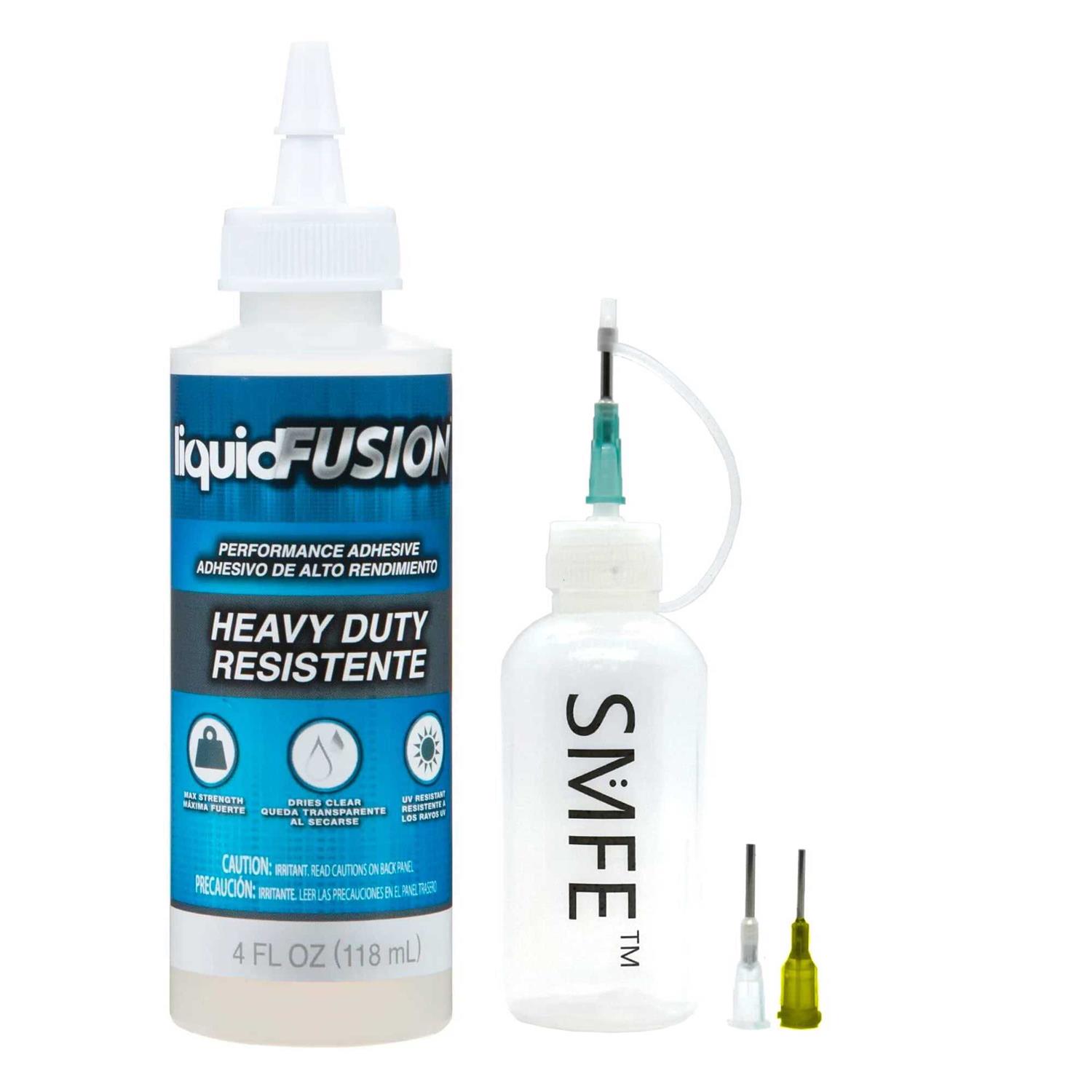 Aleene's Liquid Fusion Clear Urethane Adhesive 4-Ounce Bundle with SMFE Squeeze Bottle with Various Sized Needle Tips