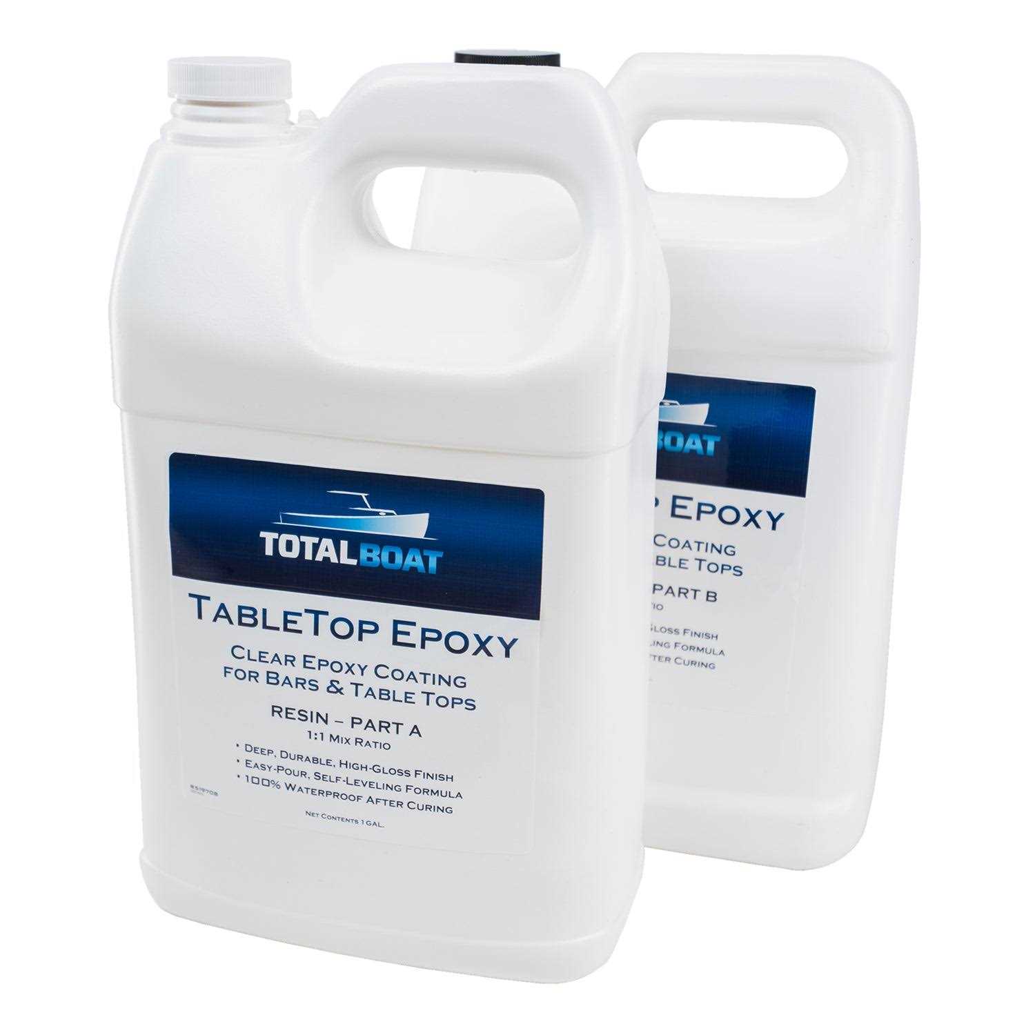 TotalBoat Epoxy Resin Crystal Clear 2 Gallon Epoxy Resin & Hardener Kit for Bar Tops