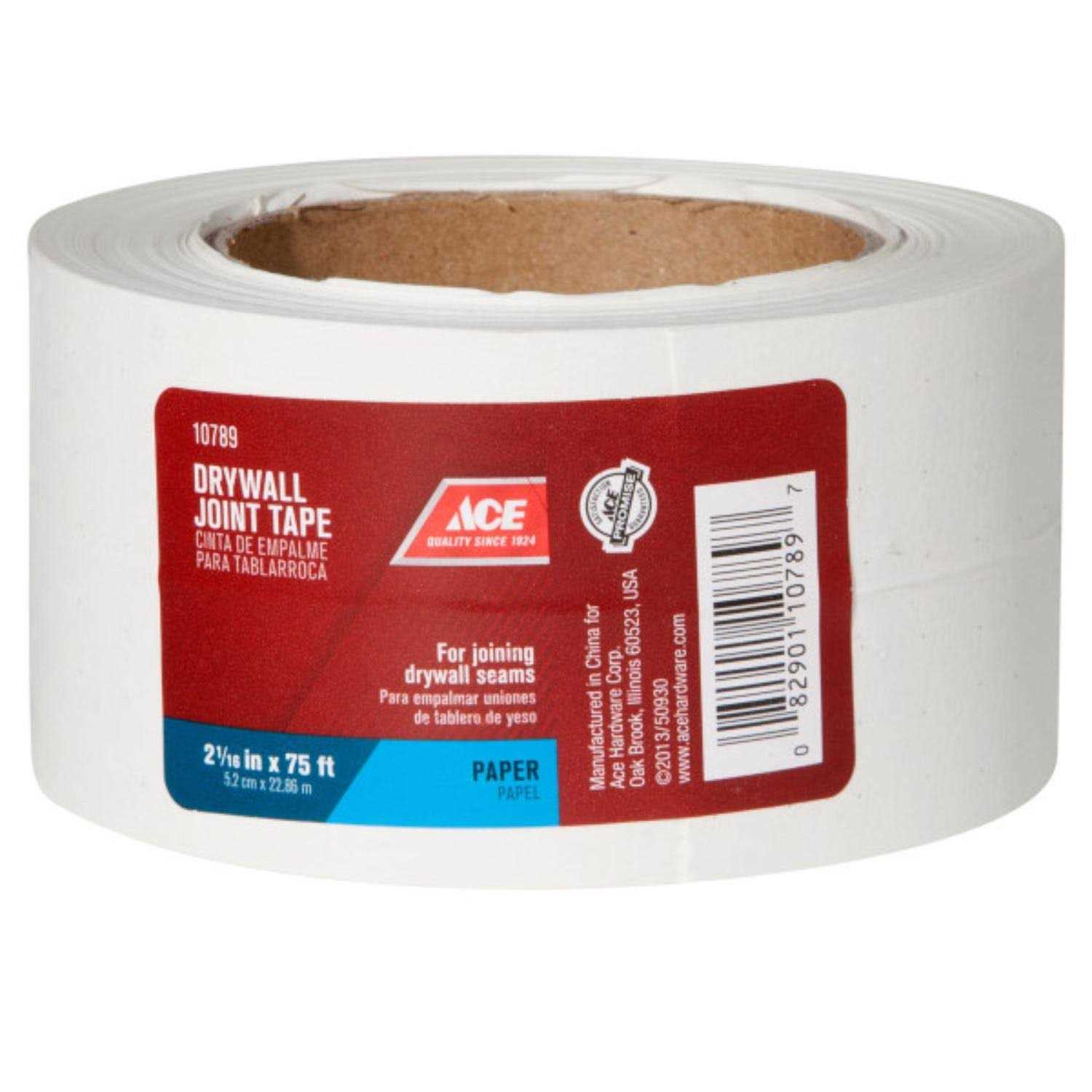 Ace 75 ft. L x 2-1/16 in. W Paper White Drywall Joint Tape - Image 3