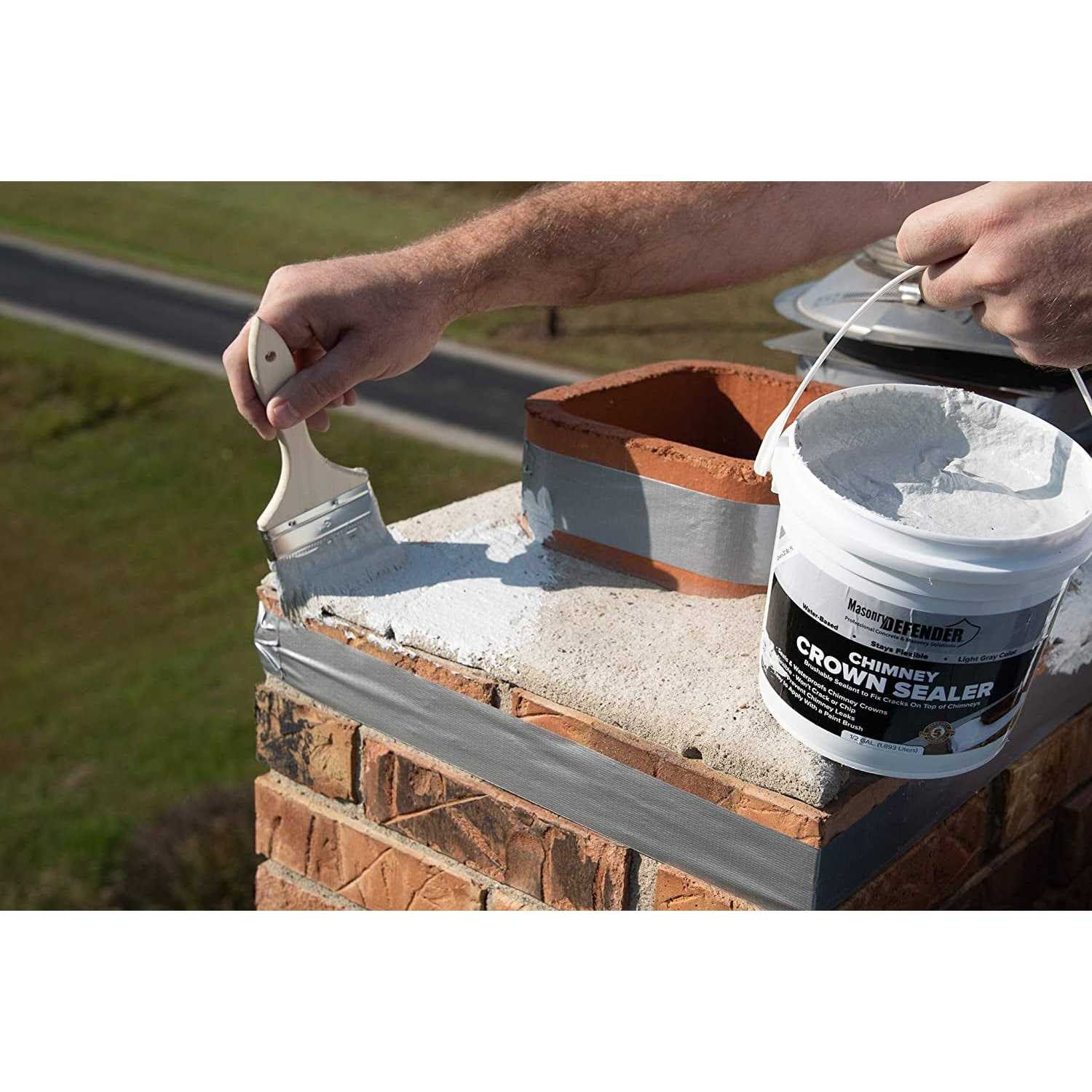 Masonrydefender Chimney Crown Sealer Brushable Sealant Fixes Cracked Chimney Tops & Prevents Chimney Leaks - Image 5