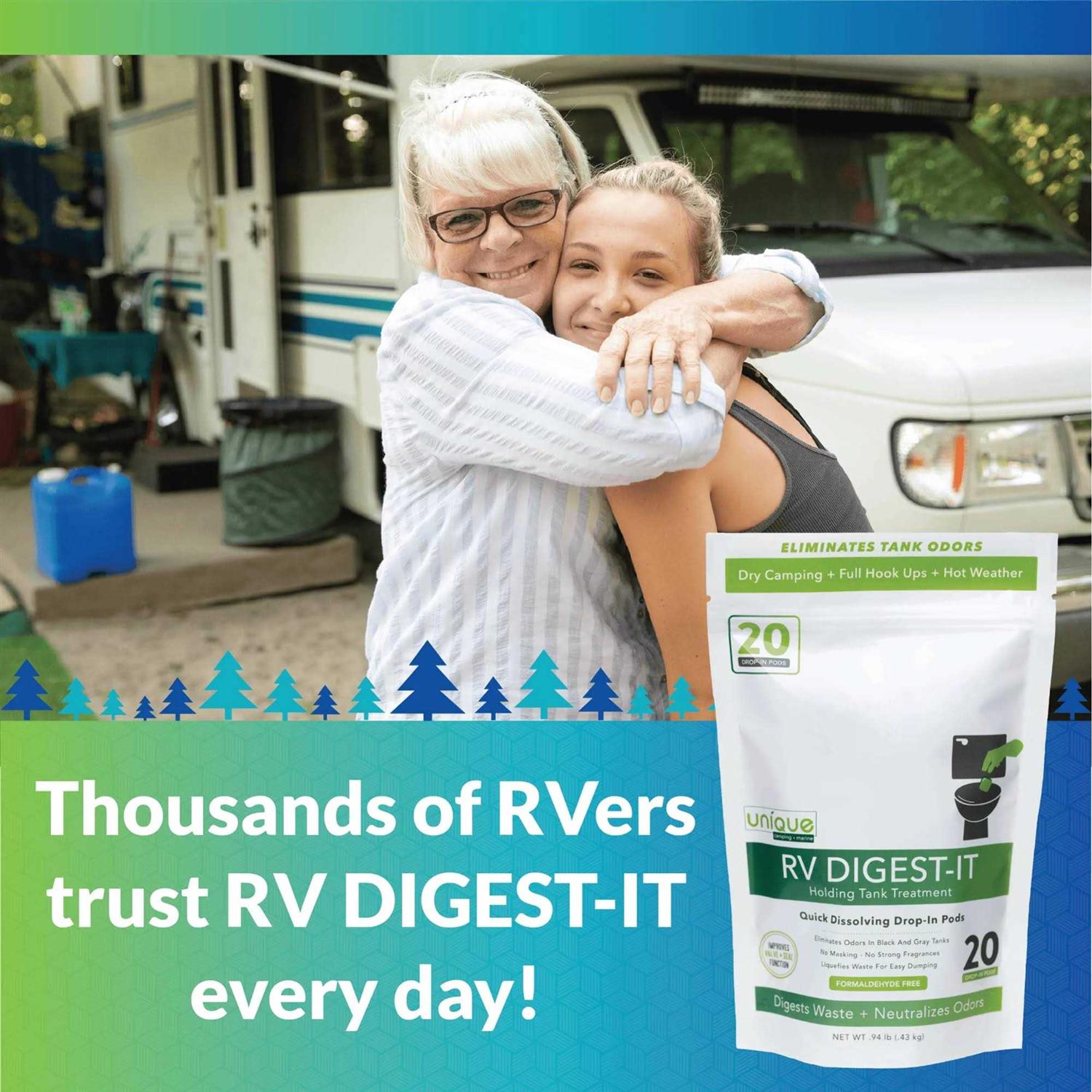 Unique RV Digest-It Classic Holding Tank Treatment 20 Drop-in Pod Treatments - Image 5