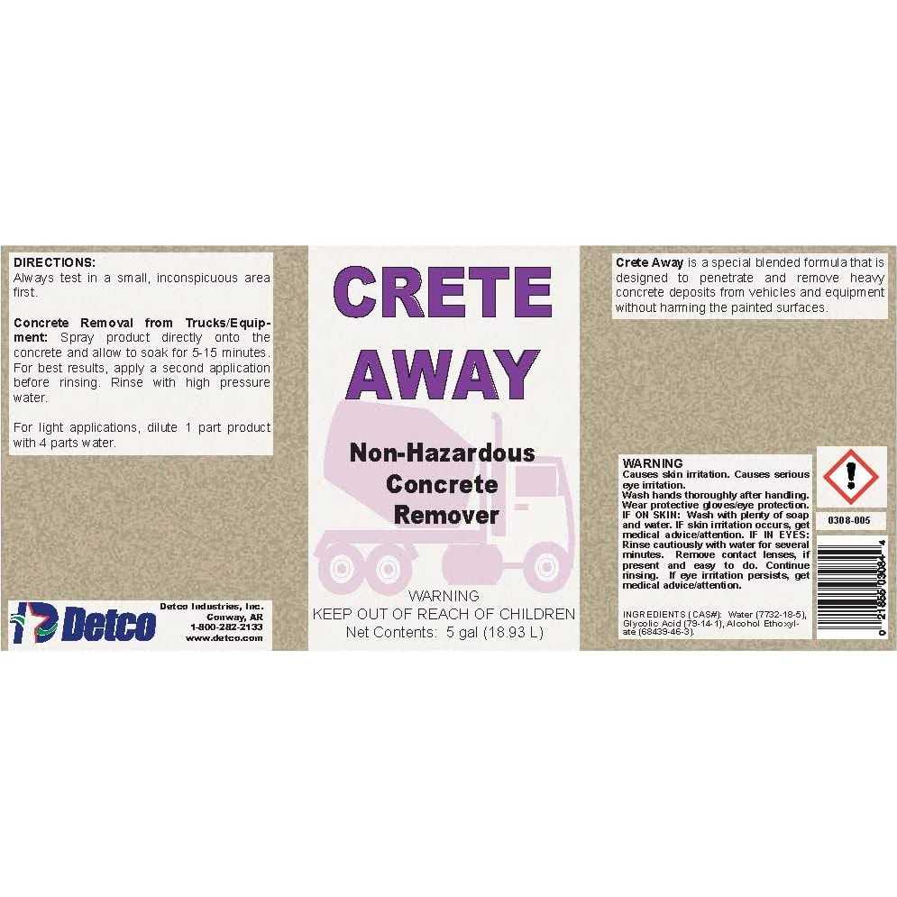 Detco Crete Away Concrete Remover from Trucks, Mixers and Construction Equipment Mortar Grout and Stucco - Image 2