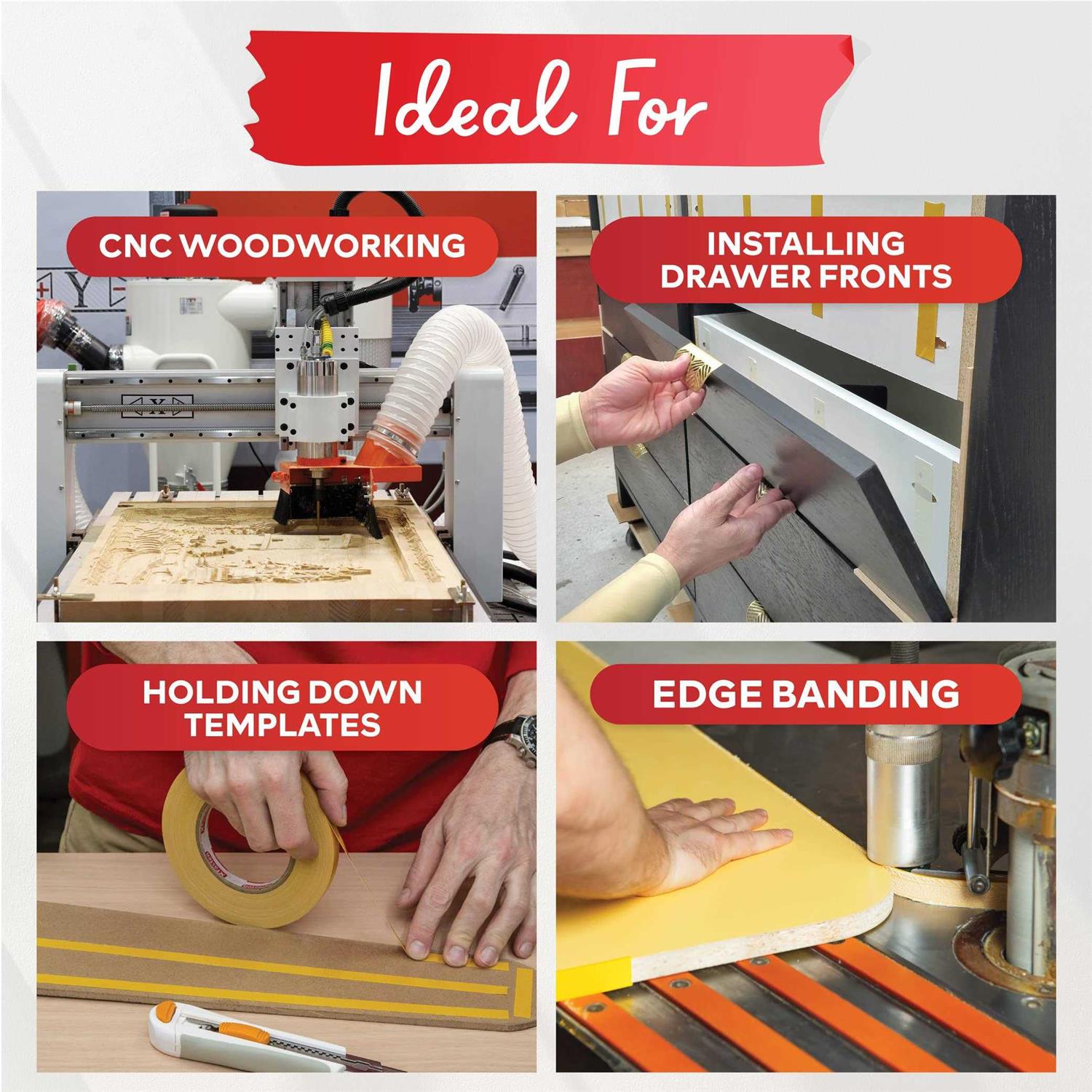 XFasten Double Sided Woodworking Tape 1-Inch by 36-Yards 3-Pack - Image 5