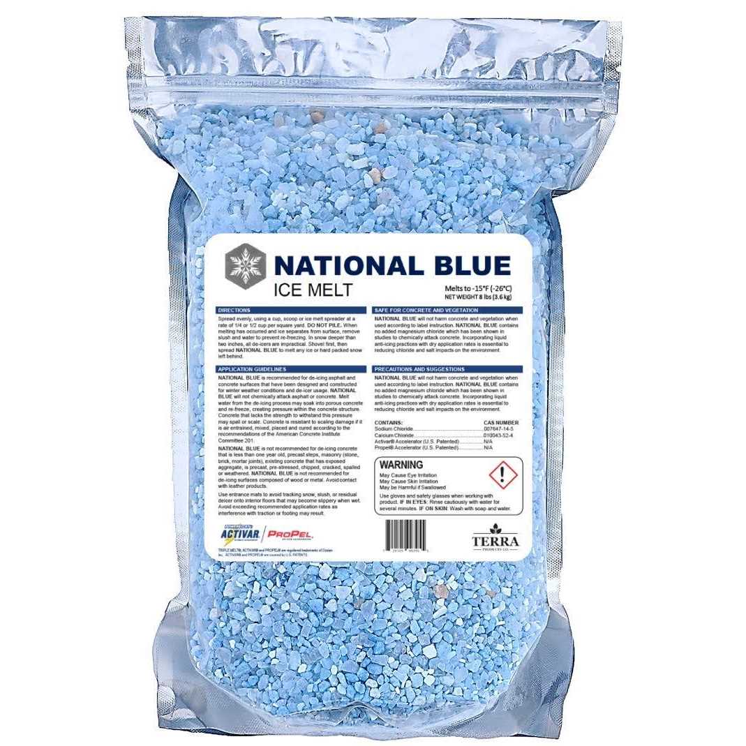 National Blue Ice Melt 8lb Bag Fast Acting Ice Melter