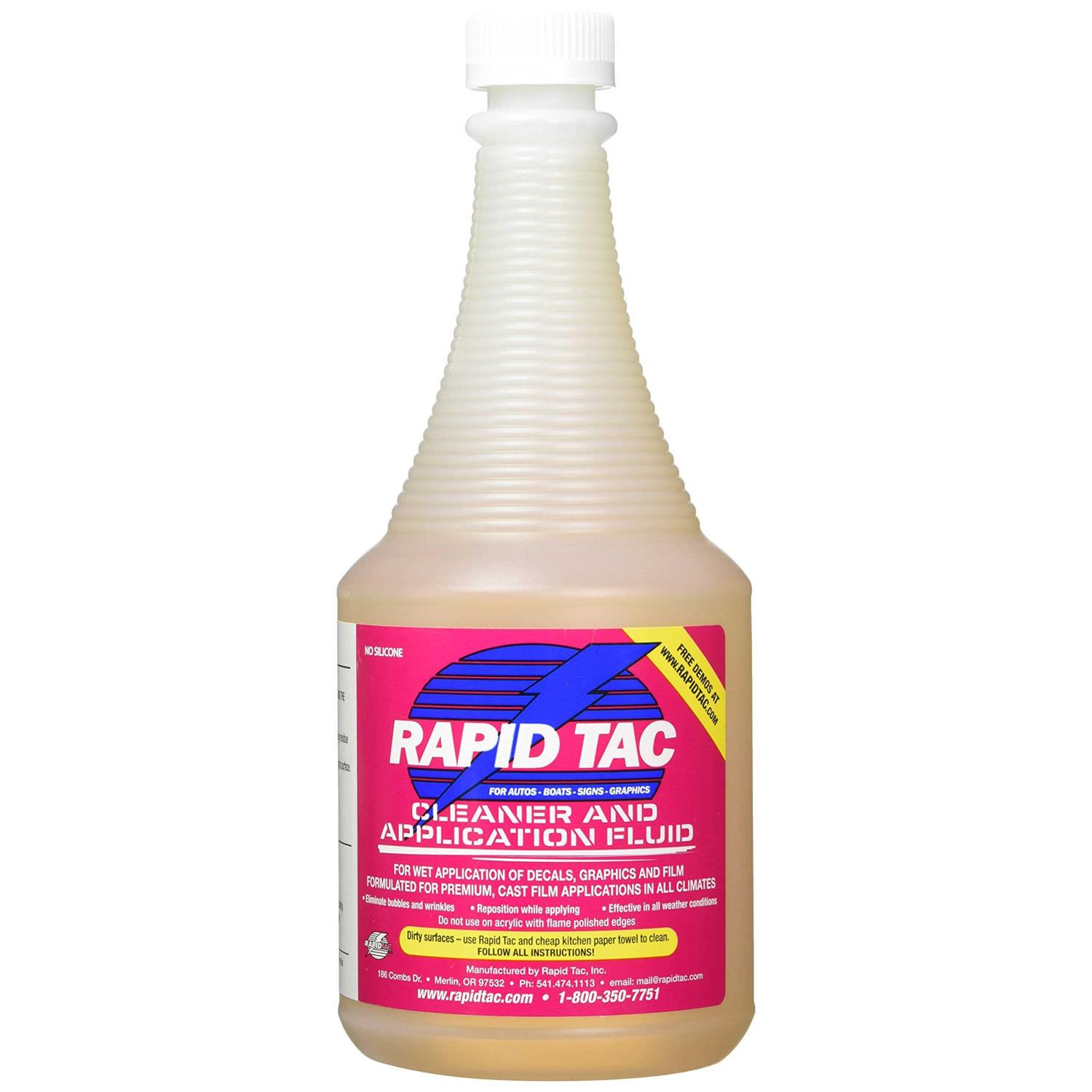 Rapid TAC Application Fluid for Vinyl Wraps Decals Stickers 32oz Sprayer