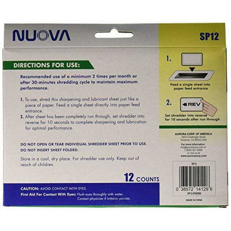 Nuova SP12 Shredder Sharpening and Lubricant Sheets - Image 5