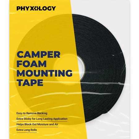 Phyxology Self Adhesive 3/16 inch Thick 1.25 inch Camper Foam Mounting Tape - Image 2