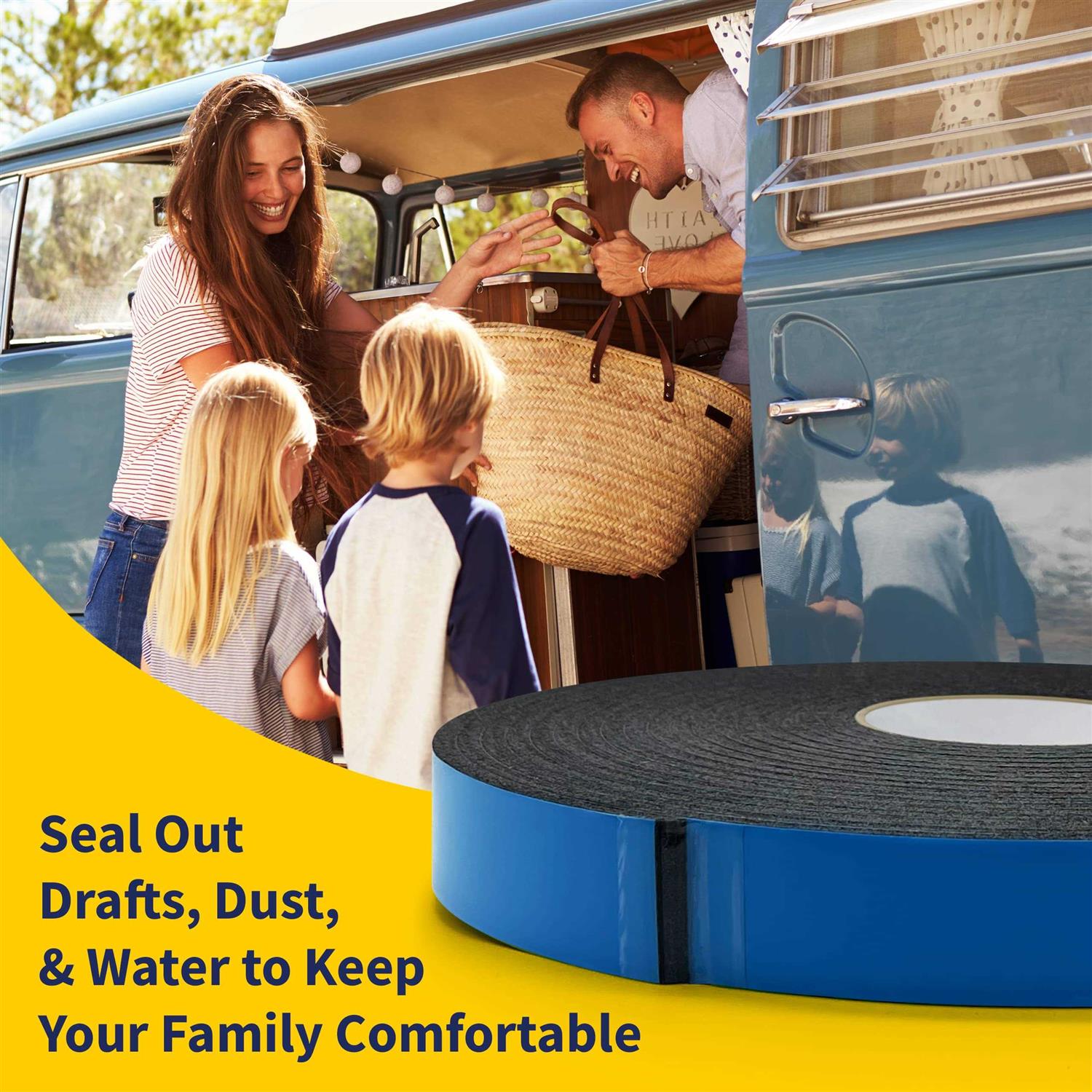 Phyxology Self Adhesive 3/16 inch Thick 1.25 inch Camper Foam Mounting Tape - Image 3