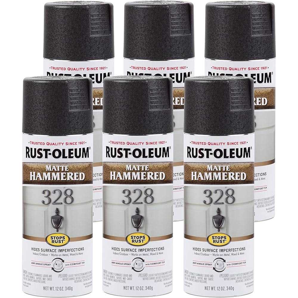 Rust-Oleum Hammered Matte Black Spray Paint 12 oz - Image 3