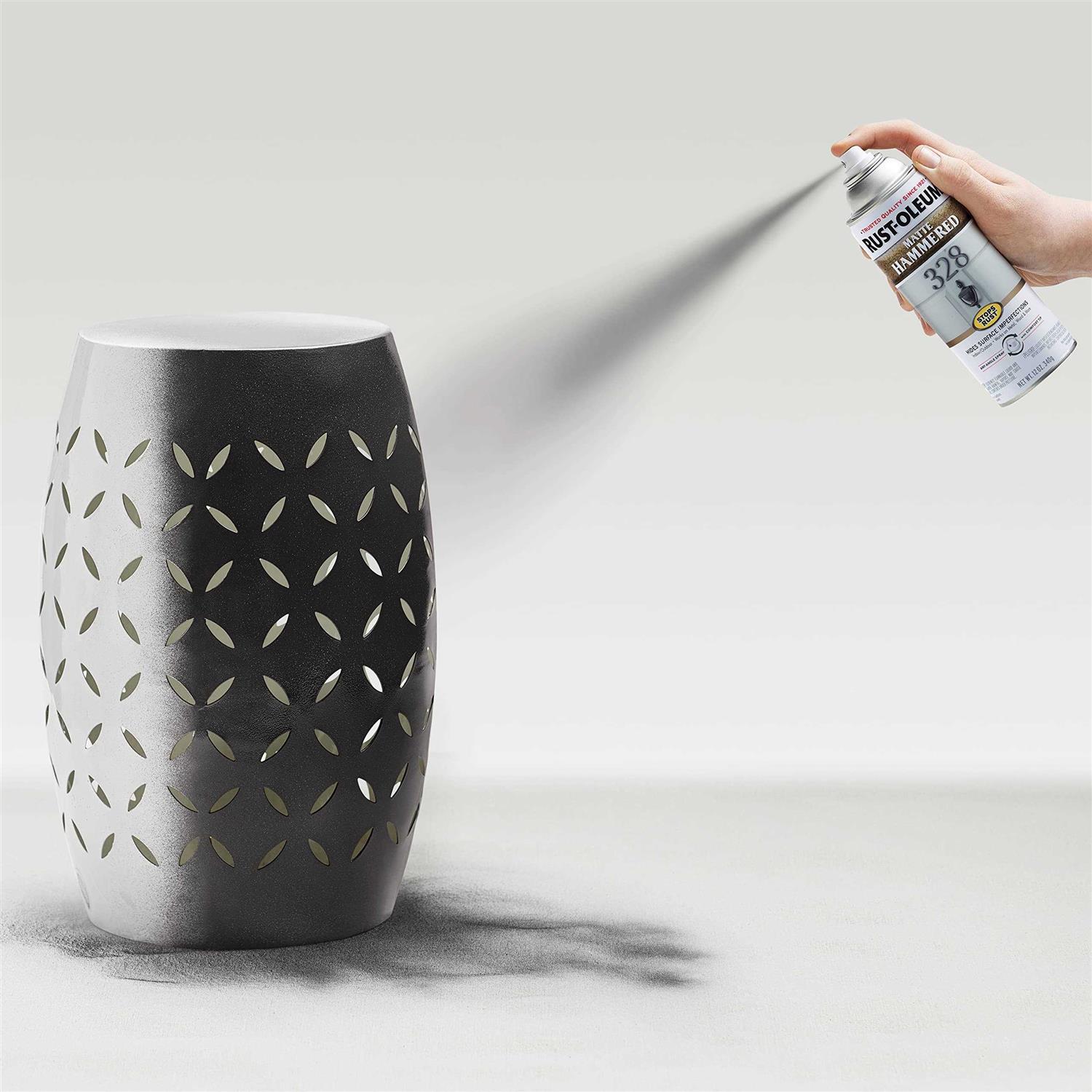 Rust-Oleum Hammered Matte Black Spray Paint 12 oz - Image 5