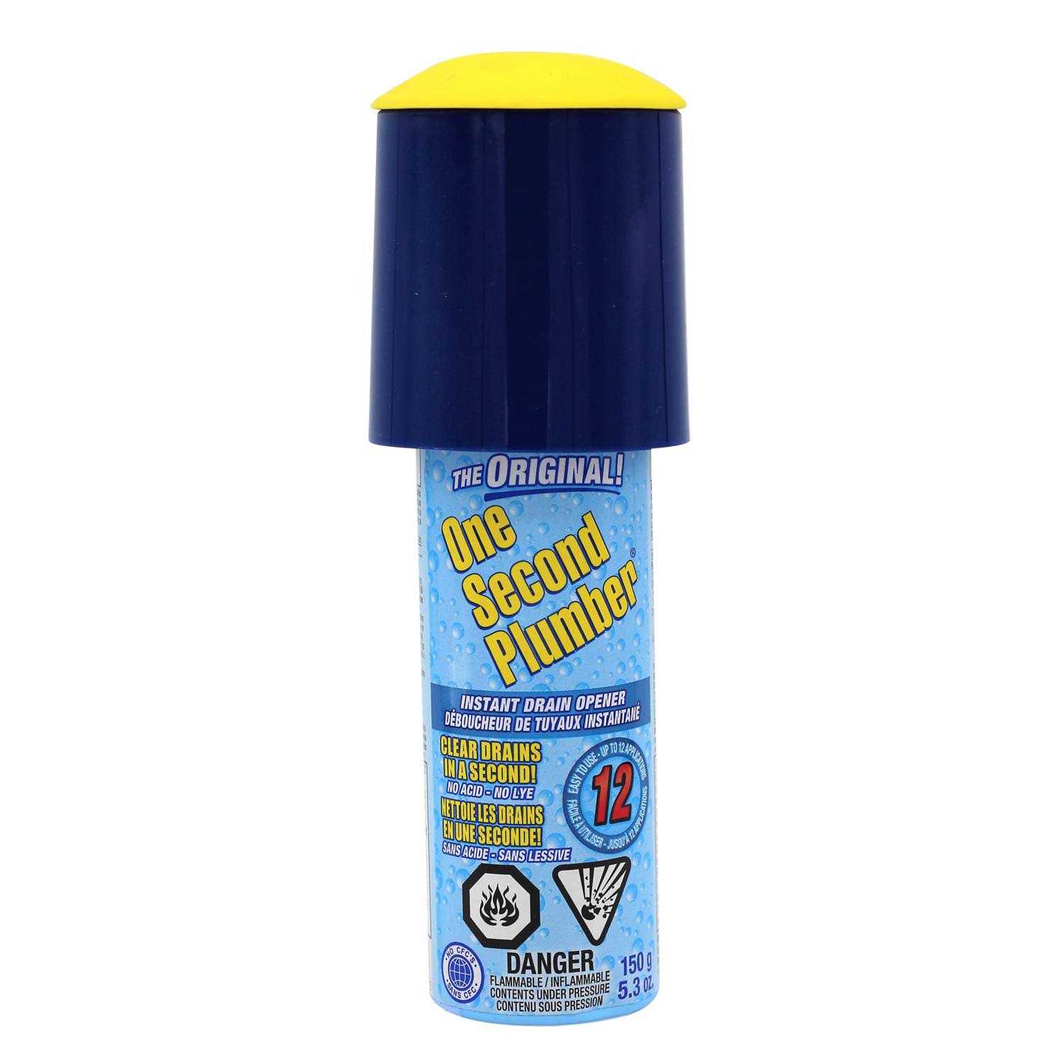 One Second Plumber Compressed Gas Drain Clog Remover 5.3 oz
