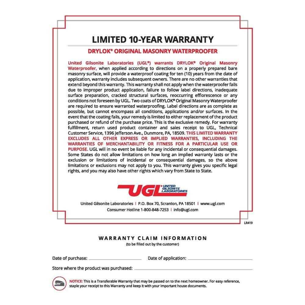 UGL Drylok Gray Flat Latex Masonry Waterproofer - Image 5