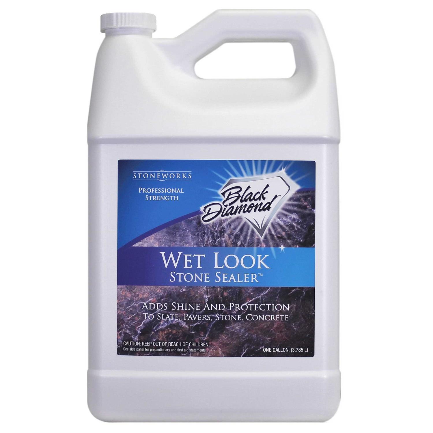 Black Diamond Stoneworks Wet Look Natural Stone Sealer. Durable, Long-Lasting Gloss Protection. Interior and Exterior Pavers