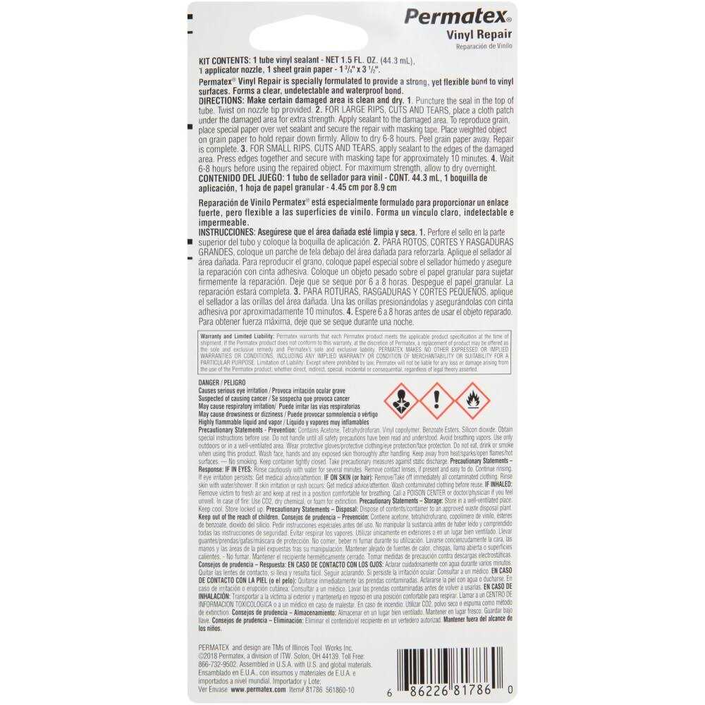Permatex 81786 Super Clear Vinyl Sealant Repair Kit - Image 4