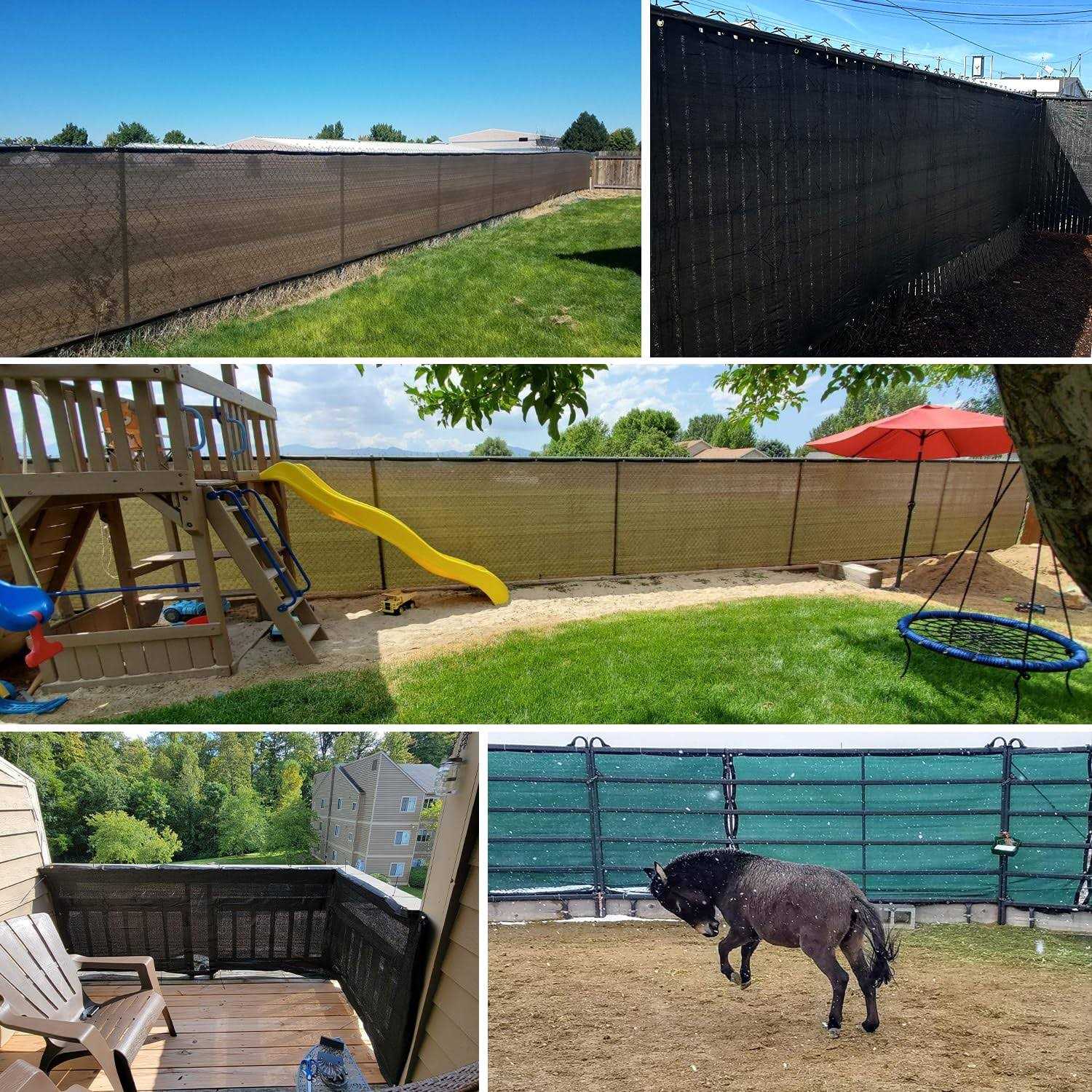 Patio 4 x 25 Fence Privacy Screen Commercial Mesh Shade Fabric with Brass Outdoor Windscreen - Image 3