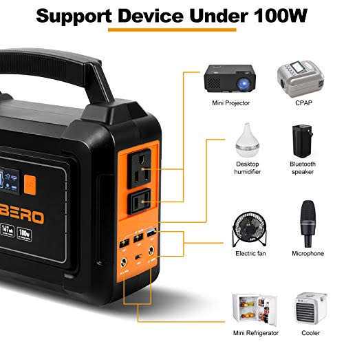 MARBERO 167Wh Portable Power Station 45000mAh Solar Generators Lithium Battery Power Supply with 110V AC Outlet - Image 3