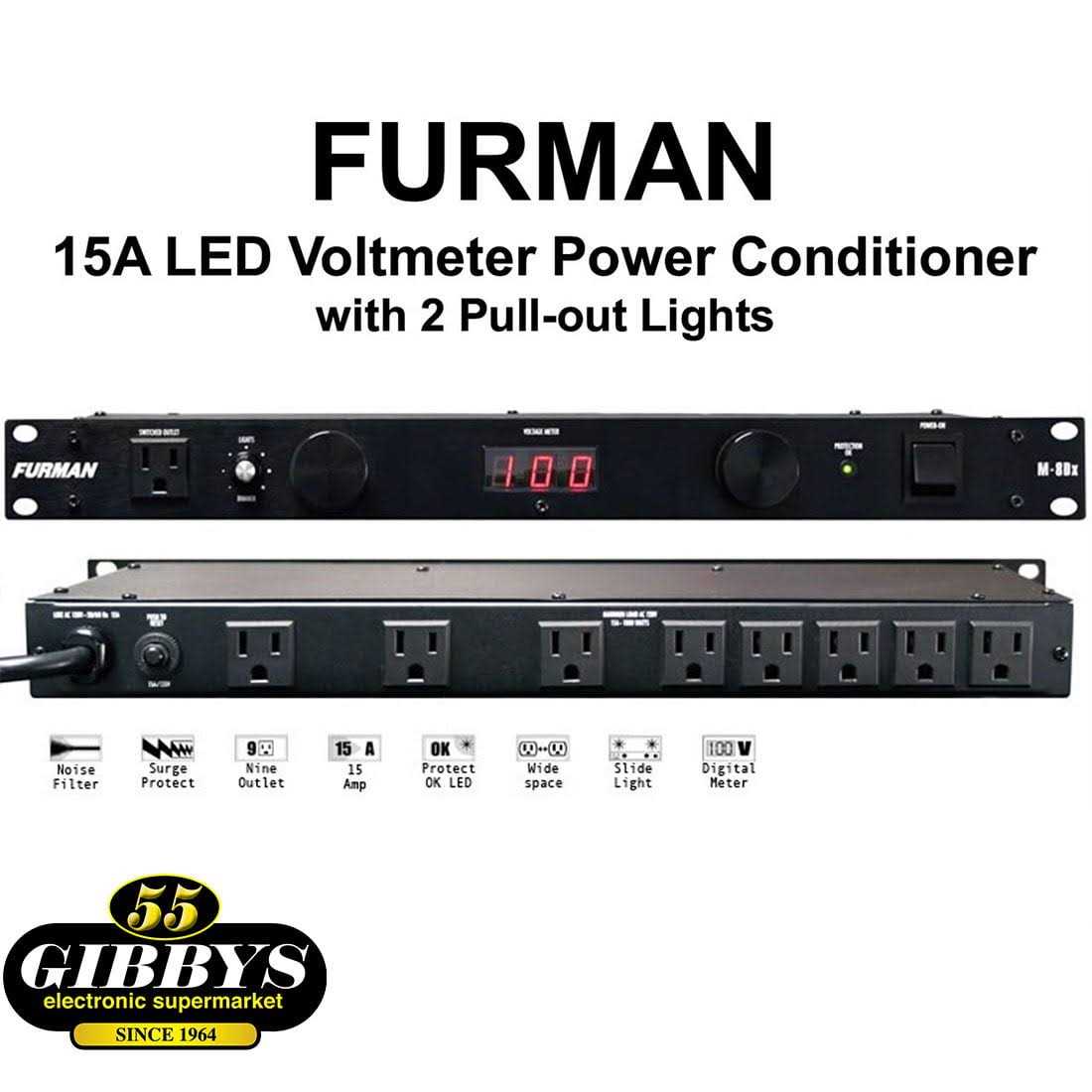 Furman M-8DX Power Conditioner with Digital Meter - Image 2