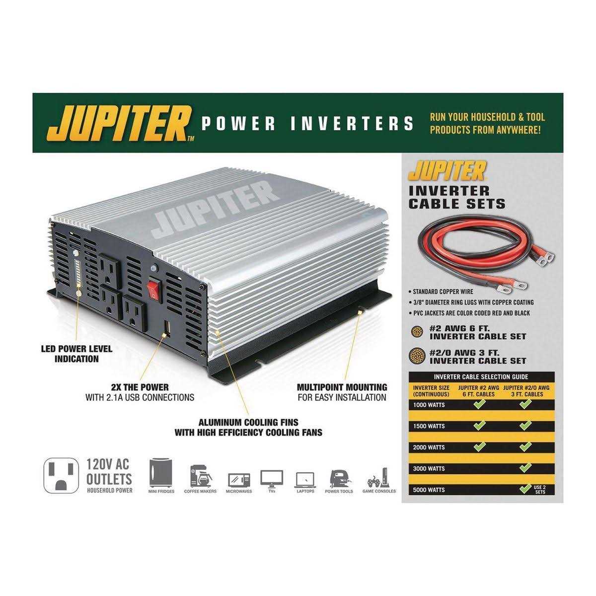 Jupiter 63428 5000W 10,000 Watt Peak Modified Sine Wave Power Inverter - Image 5