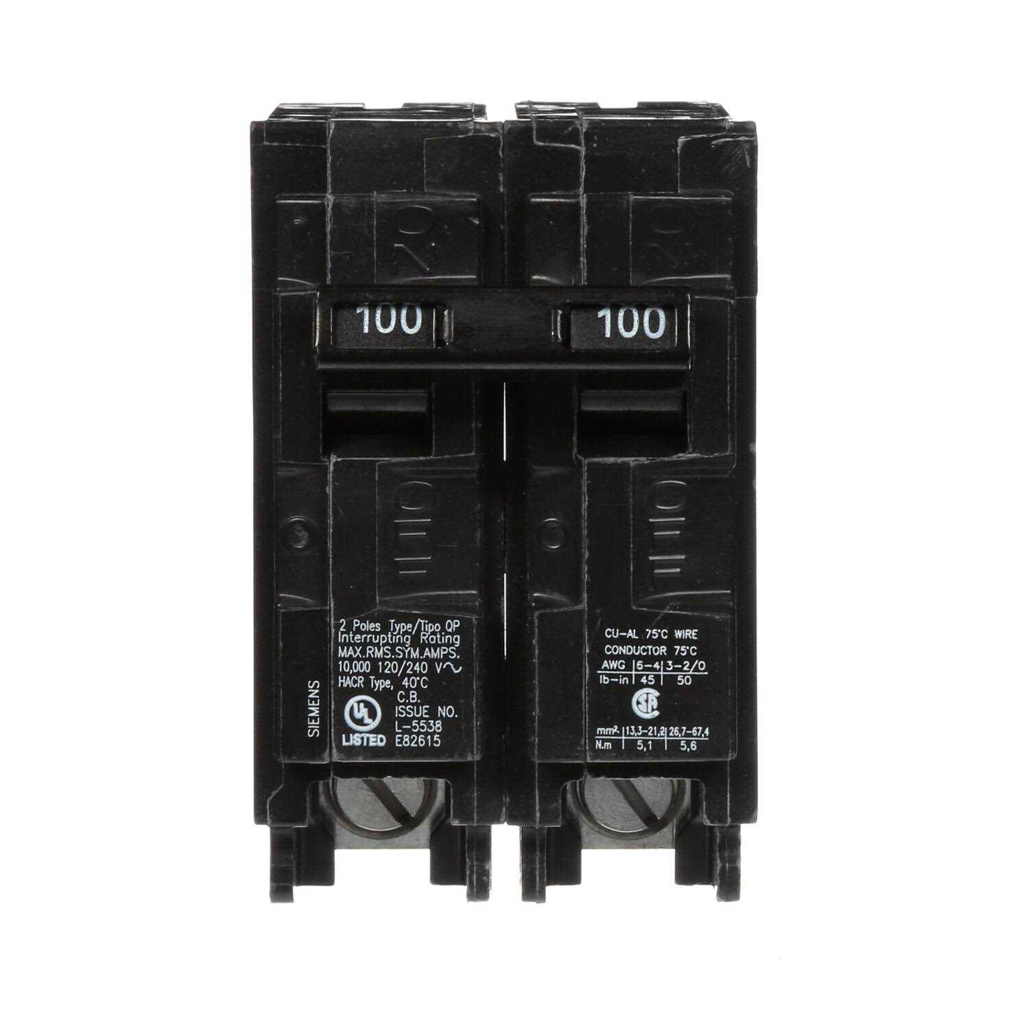 Siemens Q2100 2 Pole Circuit Breaker - Image 3
