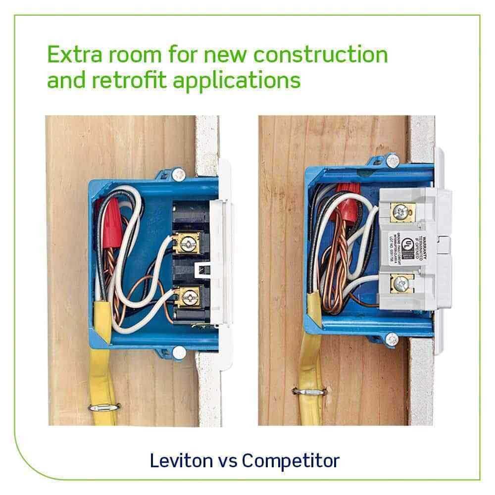 Leviton 15 Amp 125-Volt Self-Test Tamper Resistant GFCI Outlet - Image 3