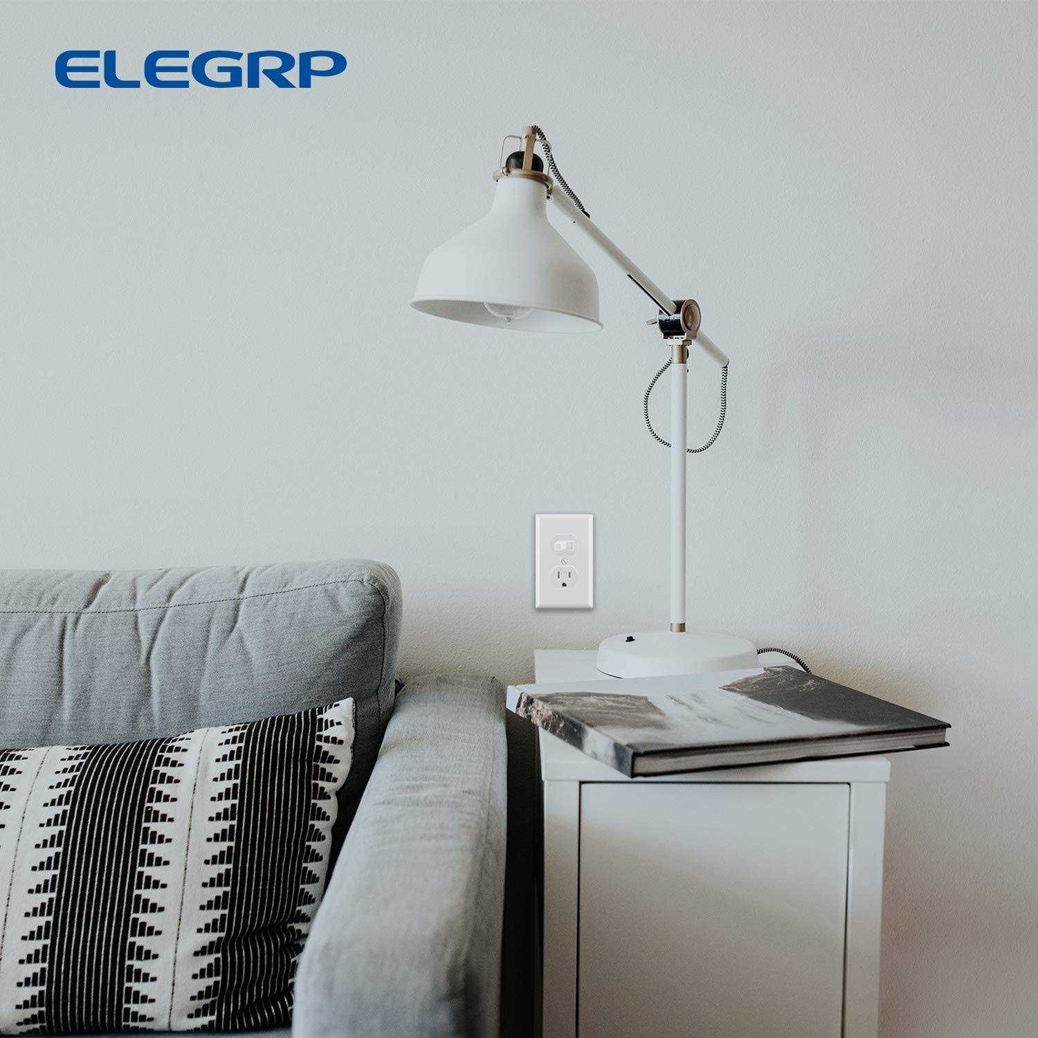 ELEGRP Duplex Receptacle Wall Plate 1-Gang Standard Size Wall Outlet Covers - Image 5