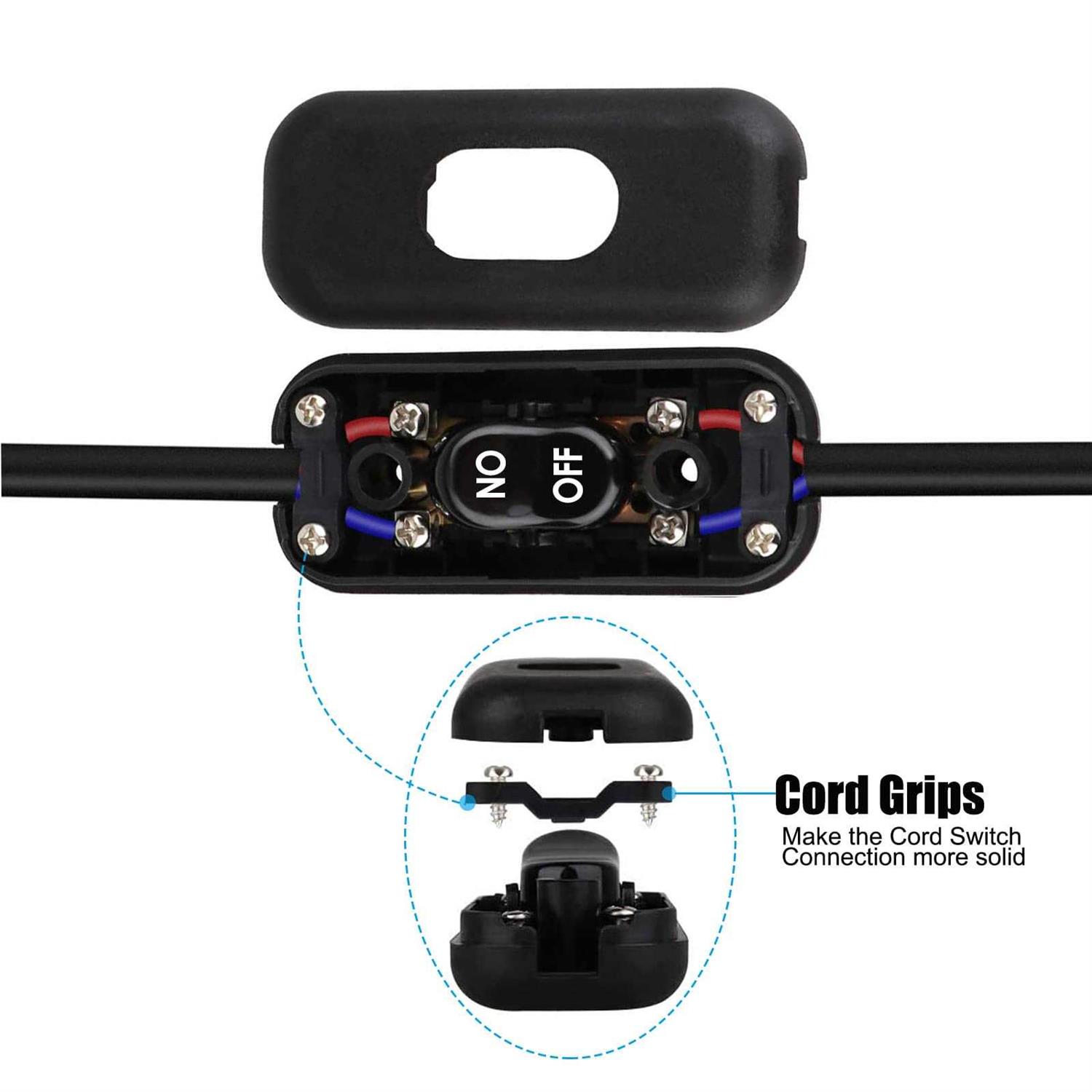 Inline Cord Switch 2 Pack AC 250V 6A On/Off Lamp Control Appliance Switch Rocker for Table Lamp Desk Bed LED Lights - Image 3