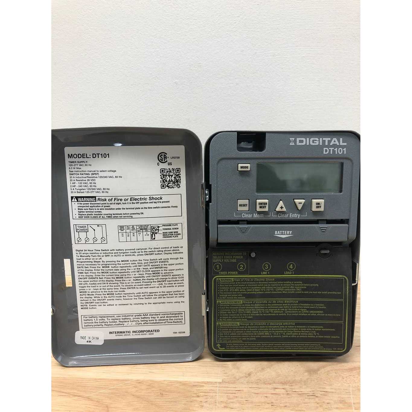 Intermatic 20 Amp 24-Hour SPST 1-Circuit Digital Time Switch DT101 - Image 5