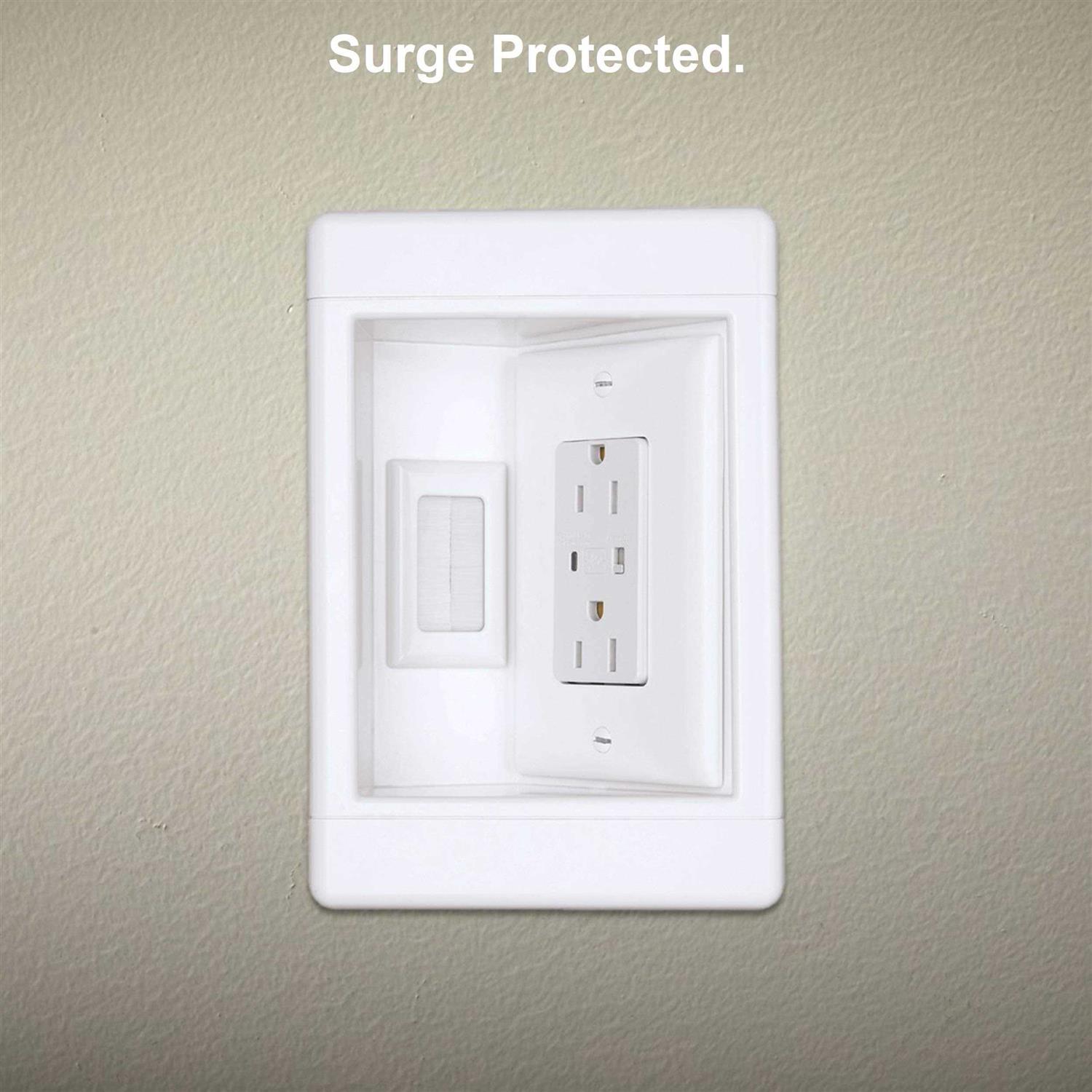 Legrand Tv1wtvs Pass & Seymour Single Gang Recessed TV Box with Surge Protective and Low-Voltage Kit - Image 4