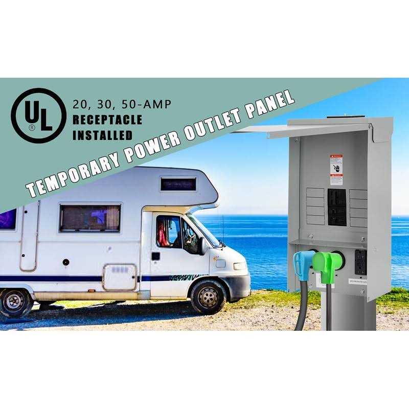 Hiweld Temporary Power Outlet Panel with 20, 30, and 50-Amp Receptacle Installed,RV Electrical - Image 3