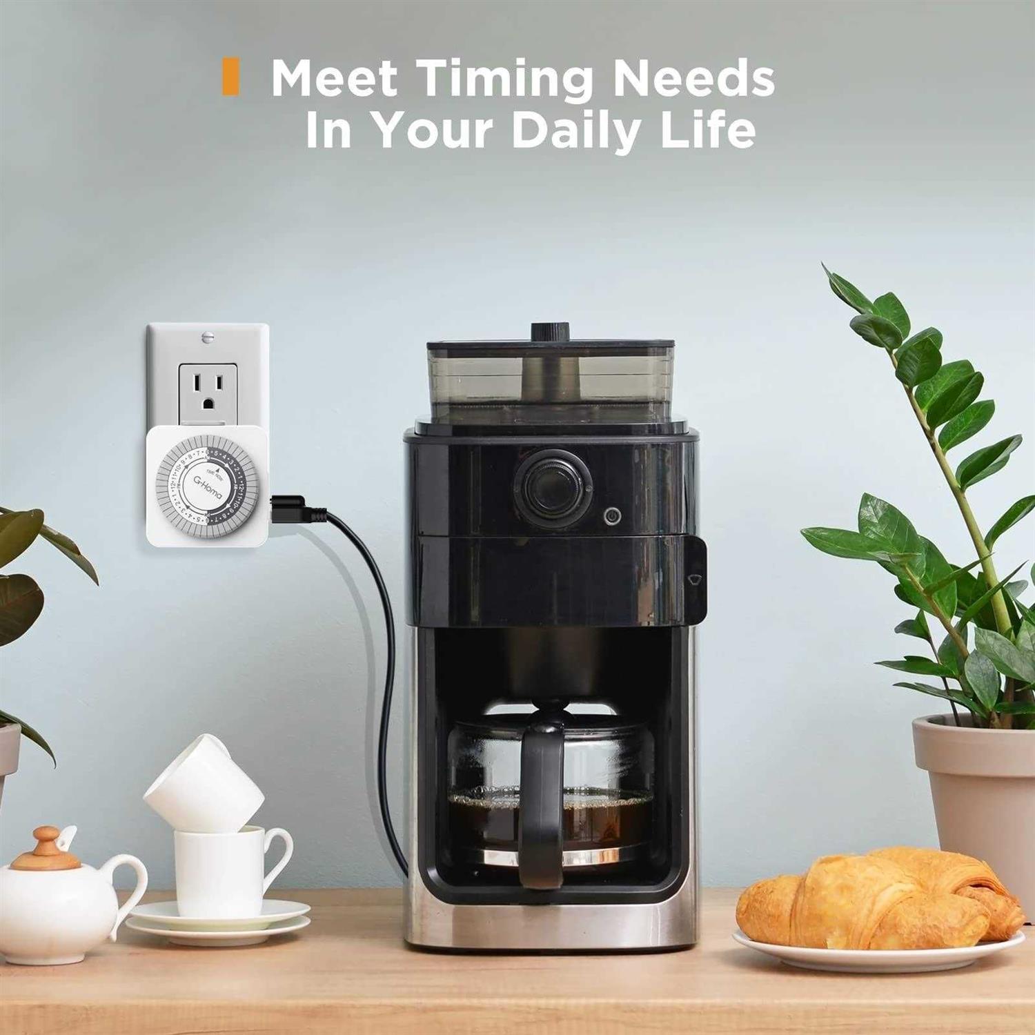 G-Homa Timers for Electrical Outlets 24 Hour Indoor Plug-in Mechanical Timer Mini - Image 5