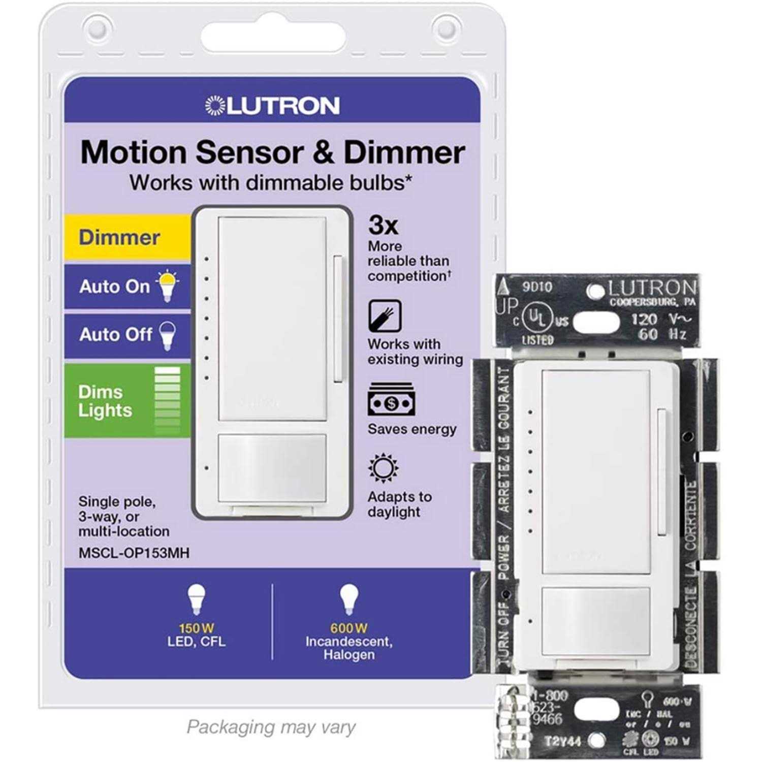 Lutron Motion Sensor & Dimmer, White - Image 5