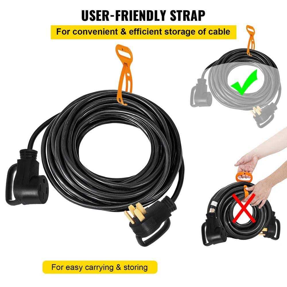 VEVOR 50 Amp RV Extension Cord Wire Gauge RV Wire Diameter Extension Cord RV Cord Power - Image 5