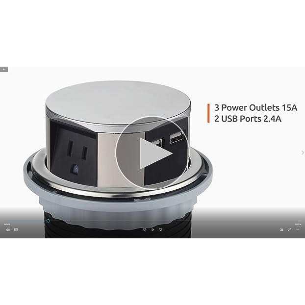 Link2Home Space Saver Pop Up Outlet 3 Power Outlets 15A - Image 5