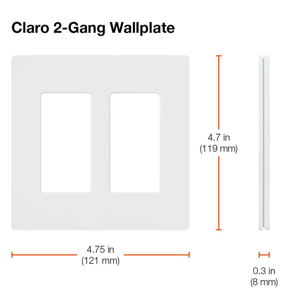 Lutron Claro 2 Gang Wallplate White CW-2-WH - Image 3