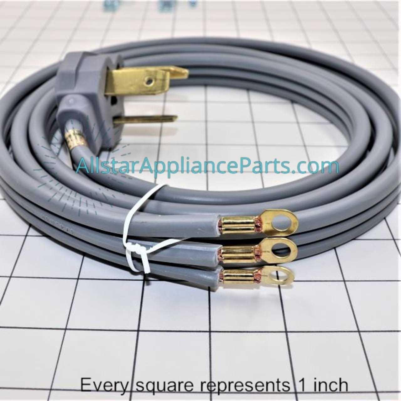 GE WX09X10004 6' 30 Amp 3 Wire Dryer Cord - Image 5