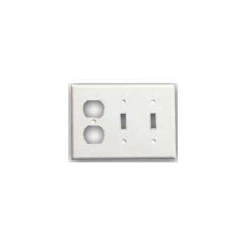 Leviton White 3-Gang 2-Toggle/1-Duplex Wall Plate 88021 - Image 5