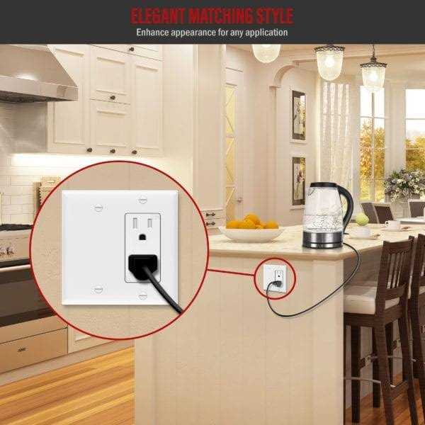 Enerlites 2-Gang Decorator Outlet/Blank Combination Wall Plate 880131-W - Image 4