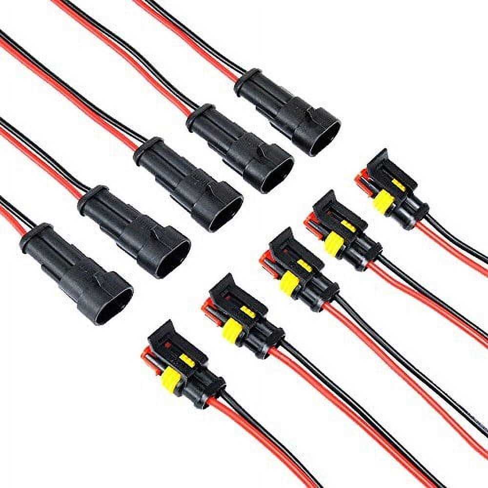 Muyi 5 Kits 2 Pin Connector 18AWG Waterproof Wire Connector 1.0mm² Quick Disconnect Wire Connectors 1.5mm Series Automotive Waterproof Electrical - Image 4