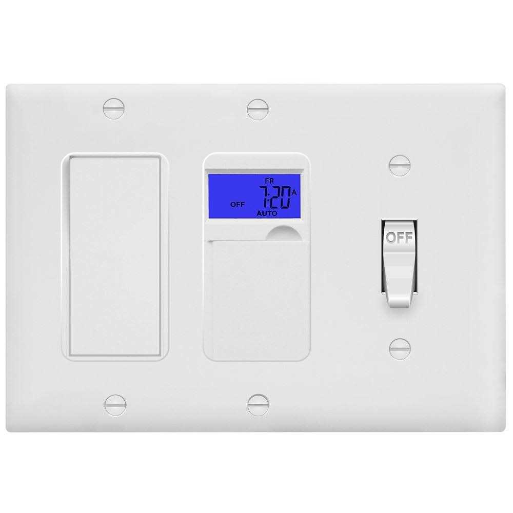Enerlites Combination Toggle Switch / Double Decorator Rocker Wall Plate - Image 4