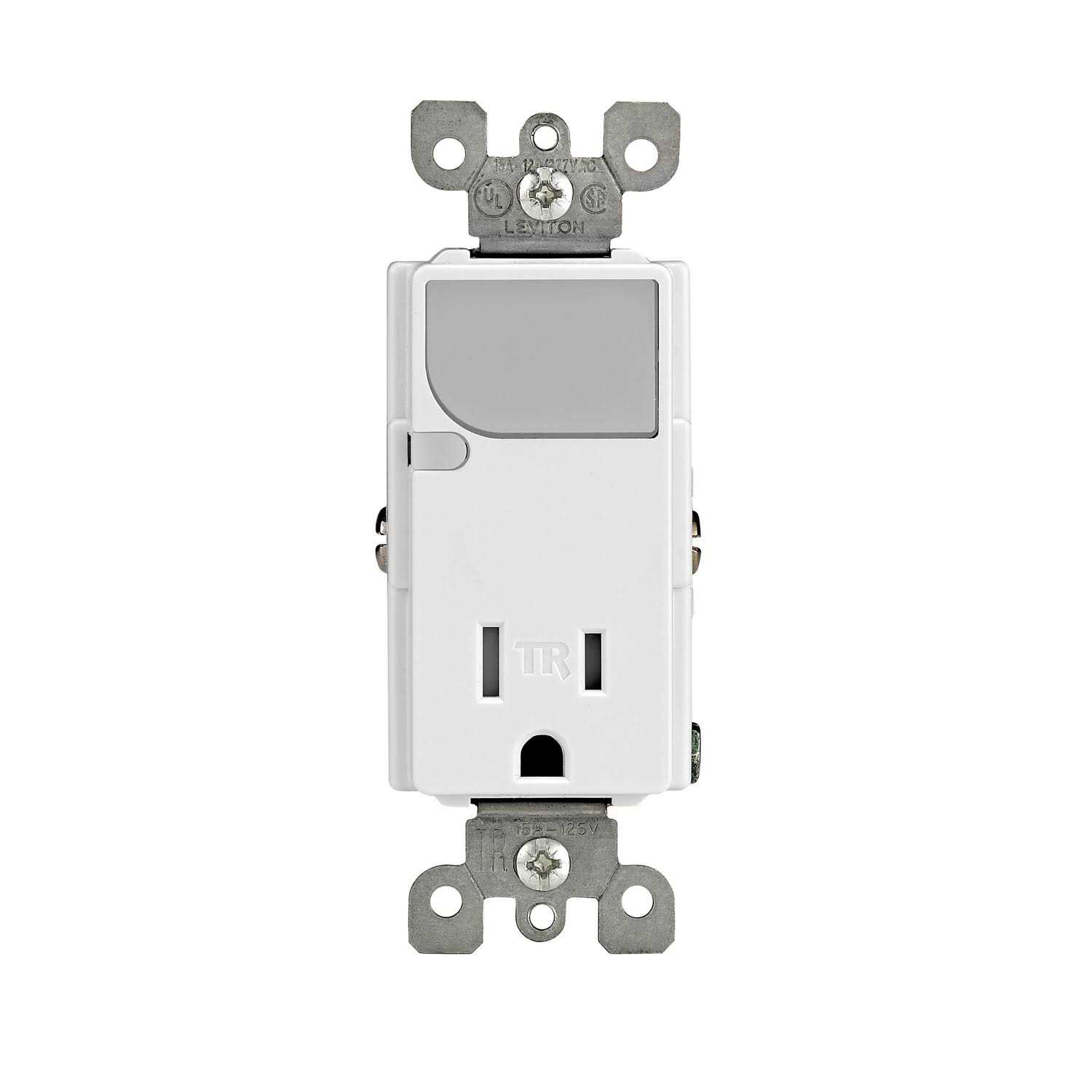 Leviton T6525-W Combination Decora Receptacle/LED Guide Light
