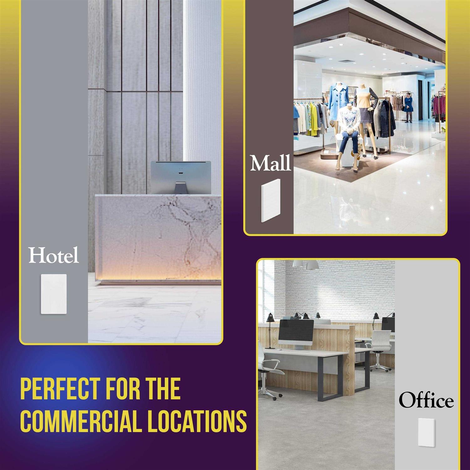 Enerlites Si8801-w-5pcs Screwless Blank Wall Plate Child Safe Blank Device Outlet Cover - Image 4